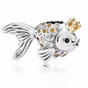 NEW•Silver Goldfish King DIY charm/bead